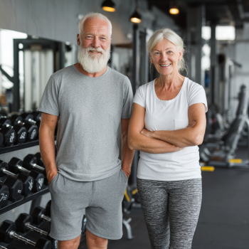 Aktív idős ember edzés közben